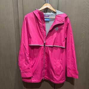 Charles River Pink Rain Jacket 2XL Hooded Windbreaker Plus Size